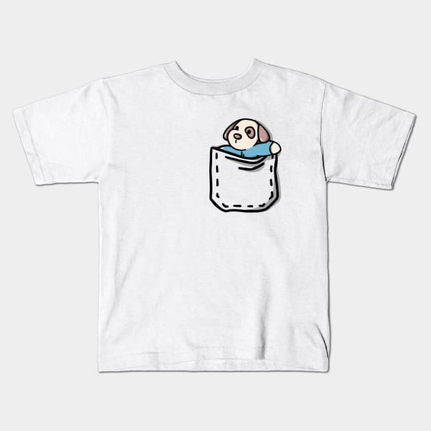 pocket dog Kids T-Shirt by artsnack